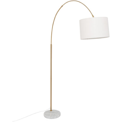 Atmosphera – Lampadaire arc doré 195cm avec base en marbre – Éclairage réglable – Design moderne pour intérieur élégant
