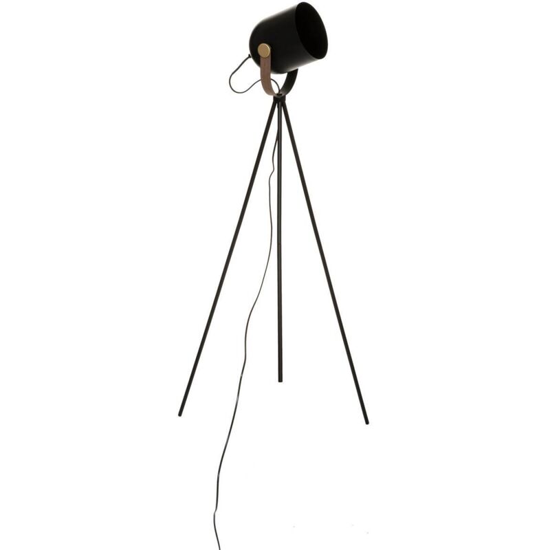 Les Tendances – Lampadaire trépied noir E27 136cm – Design rétro moderne – Câble 250cm pour placement flexible – Fer et PVC