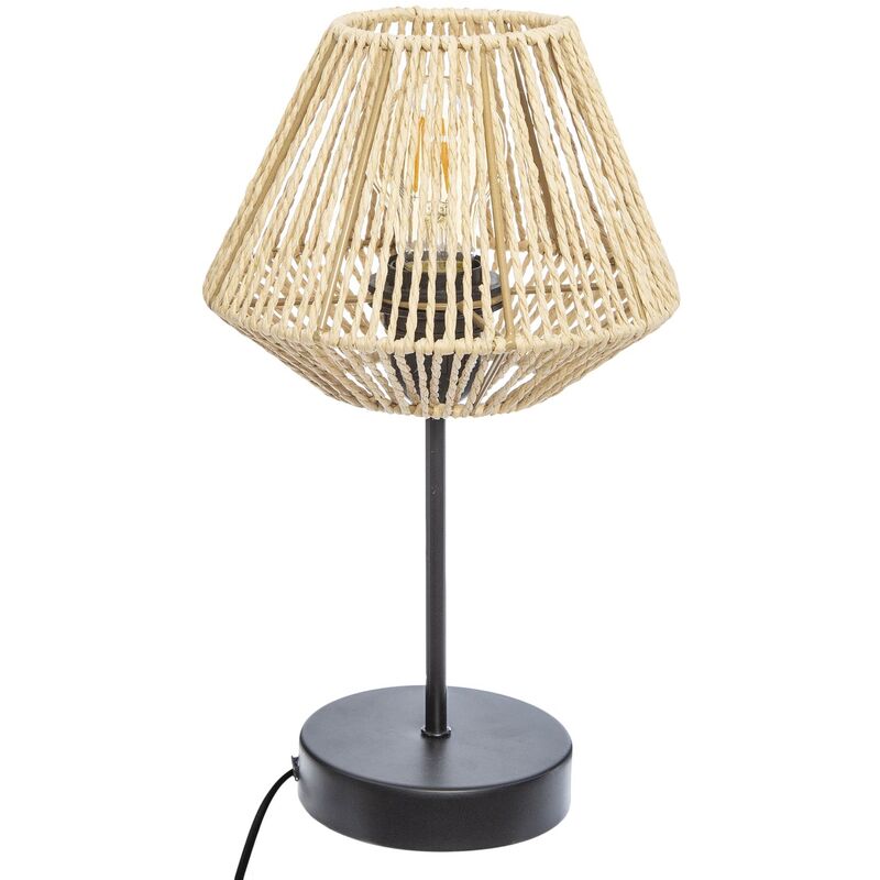 Homemaison - Lampe droite sur pied et en corde Naturel h 34 cm - Naturel