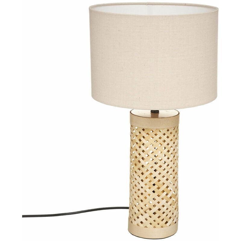 Atmosphera - Lampe de table salma avec support en bambou, 47 cm