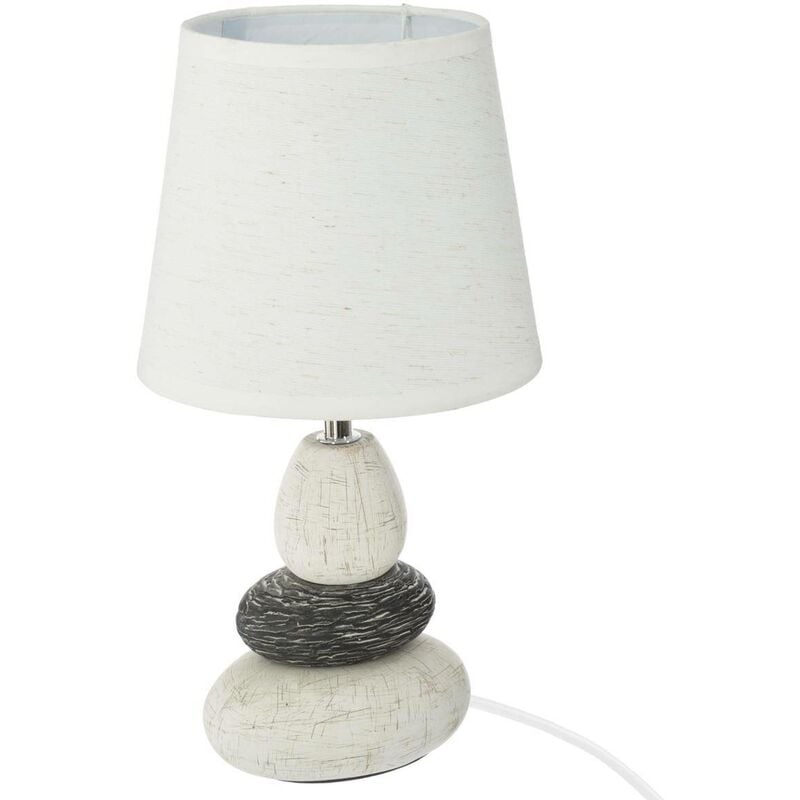 Atmosphera - Lampe Clary céramique blanc ivoire H33cm créateur d'intérieur