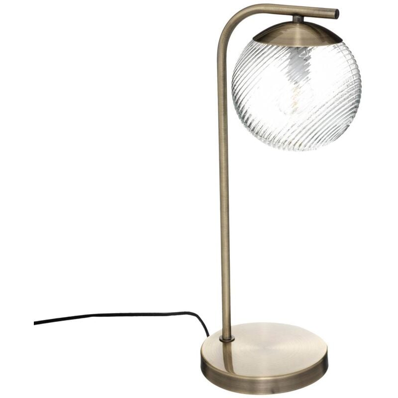 Atmosphera - Lampe ronde verre mordoré H45cm créateur d'intérieur