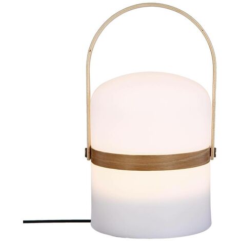 Atmosphera – Lampe à poser outdoor en bois – Diamètre 14.5cm – Hauteur 27cm – Design élégant pour éclairage extérieur – Résistante aux intempéries