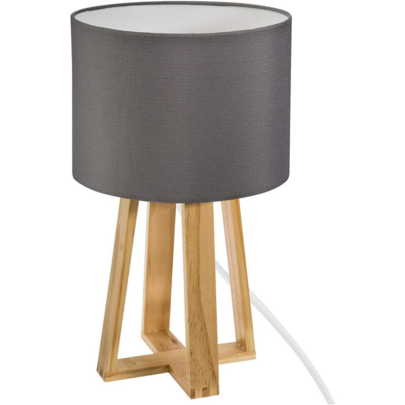 Atmosphera - Lampe à poser multi-pied en bois 'Molu' - Gris et beige - h 46 x d 28 cm - Livraison gratuite