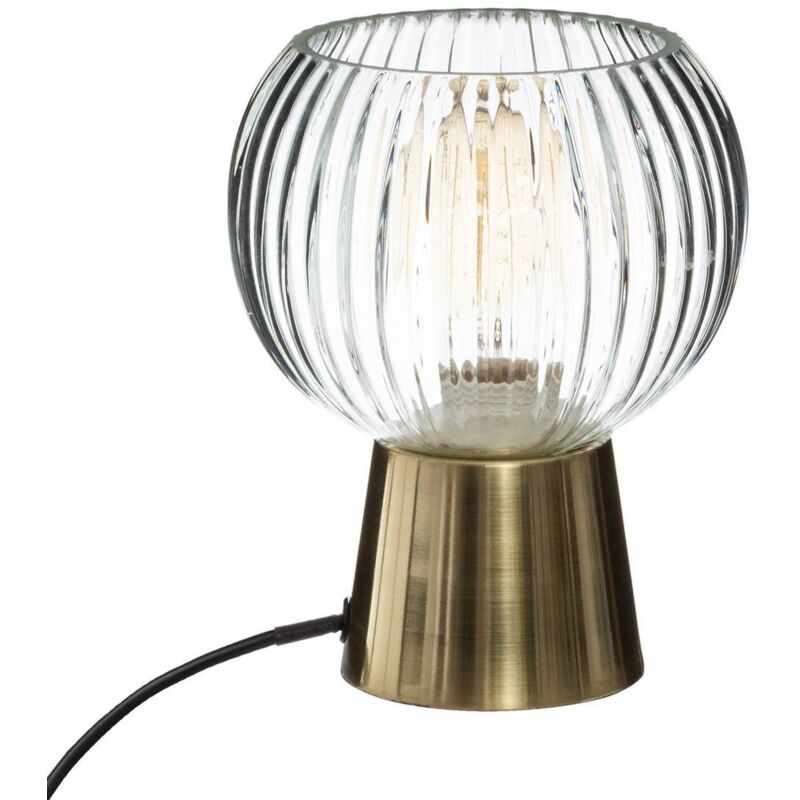 Atmosphera - lampe a poser en verre et métal - E27 - 25 w - h. 19,5 cm - doré