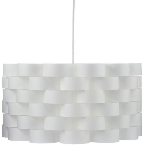 Atmosphera – Lampe suspension Moki 42cm blanc – PVC et polypropylène – Longueur de câble 80cm – Montage facile