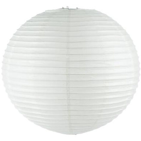 Atmosphera – Lanterne boule en papier 60cm – Éclairage d'ambiance extérieure – À suspendre – Papier et fer – Couleur blanche