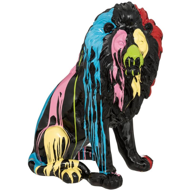 Atmosphera - Statuette Lion Chance Noir