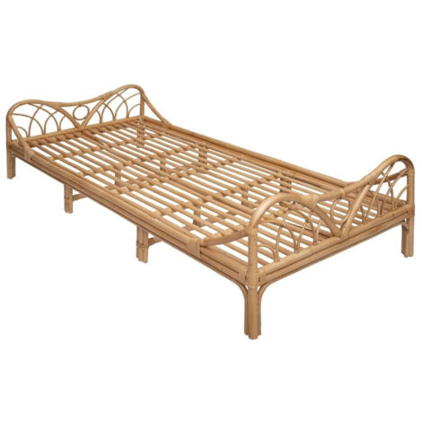 Atmosphera – Lit enfant en rotin 90x190 cm – Structure élégante – Aucune installation requise – Confort optimal pour sommeil paisible