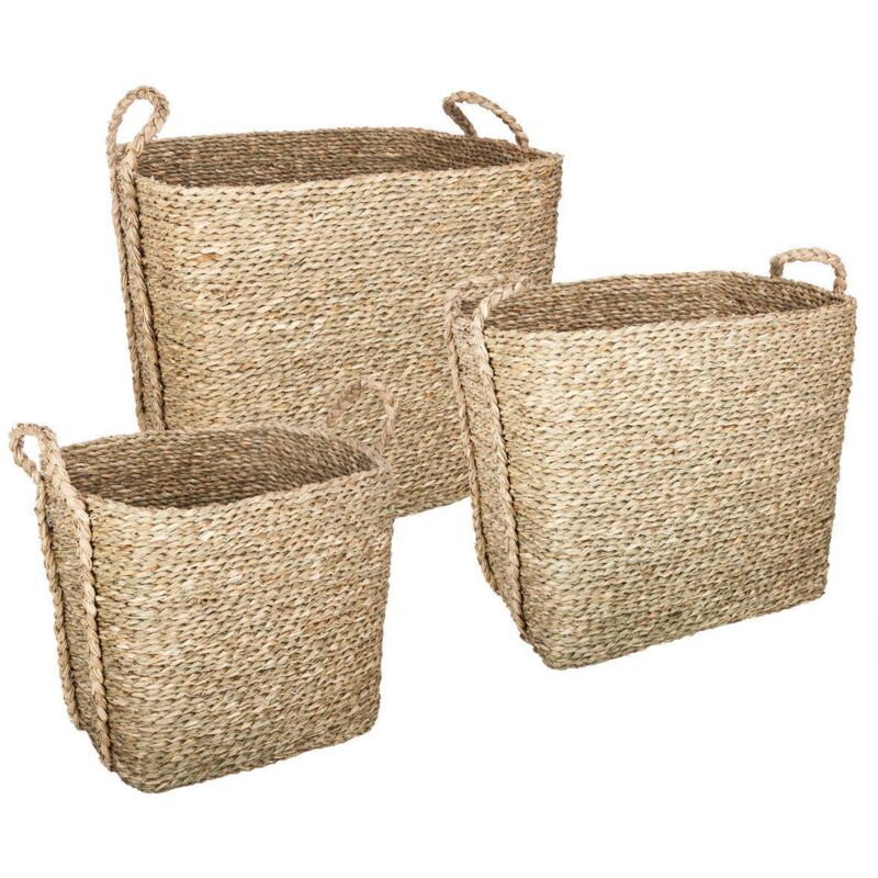 Lot De 3 Paniers Roseau Kilian Beige - Atmosphera