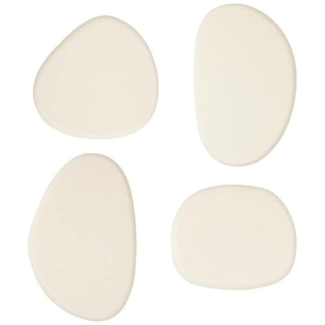 Atmosphera – Lot de 4 patères organiques 10cm en MDF ivoire – Support jusqu'à 3 kg – Décoration murale tendance – Pour espaces modernes