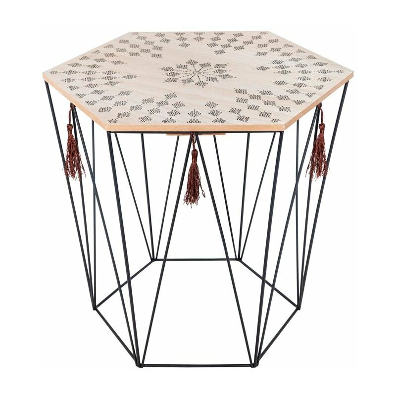 

JJA - Mesa de hierro/MDF octogonal Etnik Kumi