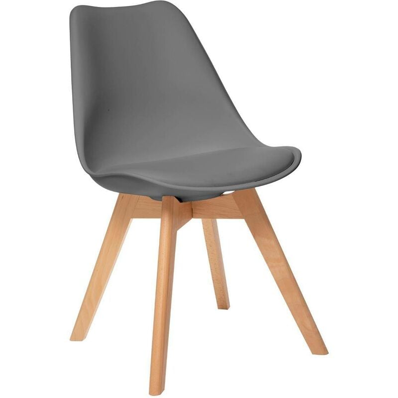 Atmosphera - Chaise Baya pieds hêtre gris ardoise créateur d'intérieur