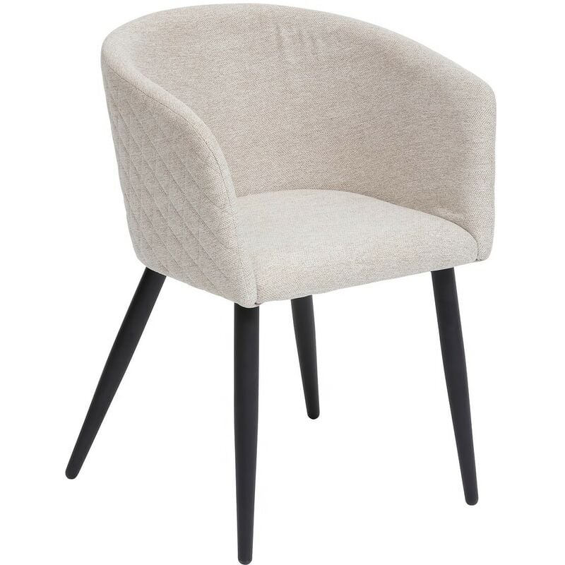 Fauteuil De Diner En Velours Marlo Beige Atmosphera