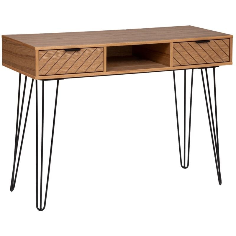 Atmosphera - Console 2 tiroirs Naomi bois et métal L110cm créateur d'intérieur