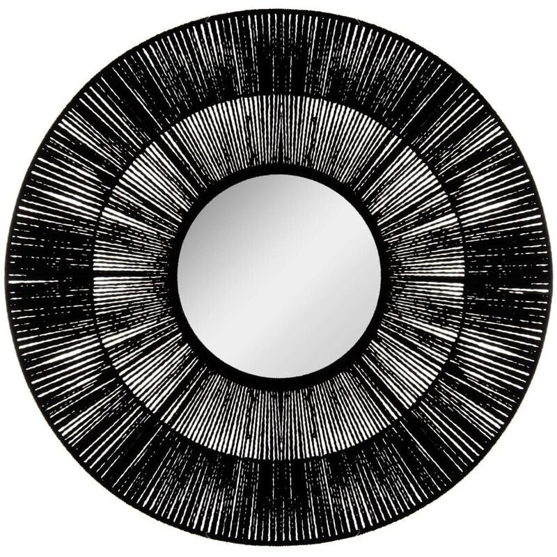 Atmosphera - Miroir Etnik noir noir D76cm créateur d'intérieur - Noir