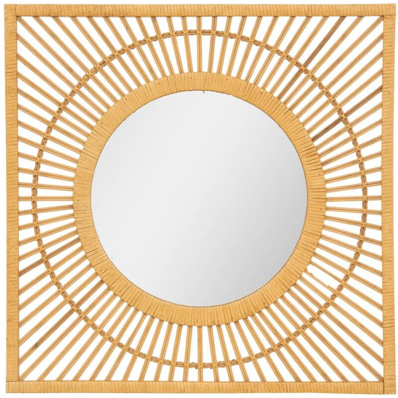 Atmosphera - Miroir Edvin bambou 66x66cm créateur d'intérieur