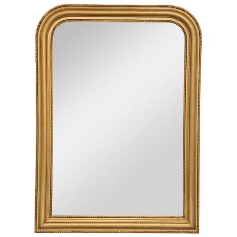 Atmosphera – Miroir mural en bois de pin doré 74 x 104 cm – Verre pour agrandir visuellement l'espace – Installation murale recommandée