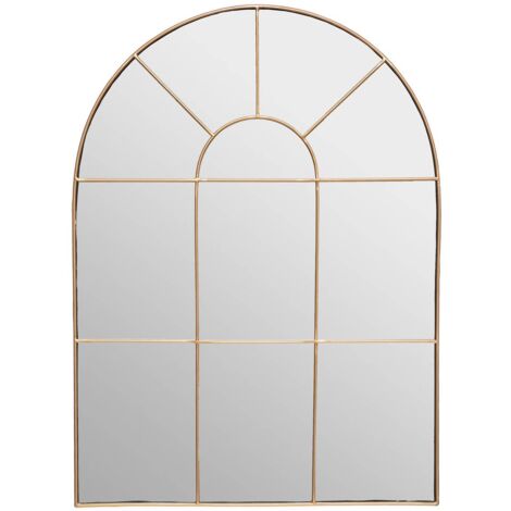 Atmosphera – Miroir mural en métal doré 54 x 74 cm – Cadre minimaliste pour décoration intérieure – Installation facile sur mur solide