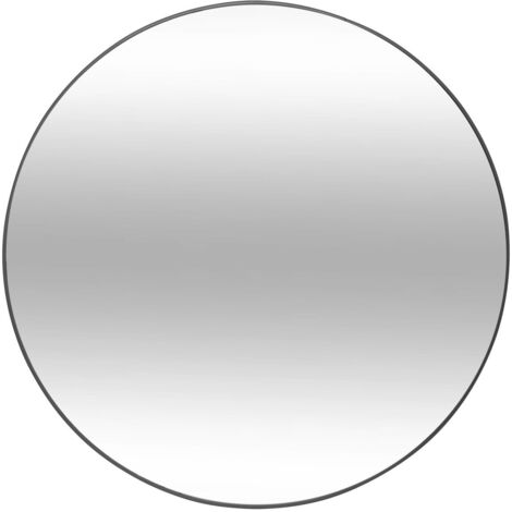 Atmosphera – Miroir mural en métal noir 76 cm – Design contemporain – Profondeur 1,5 cm – Pour décoration intérieure moderne