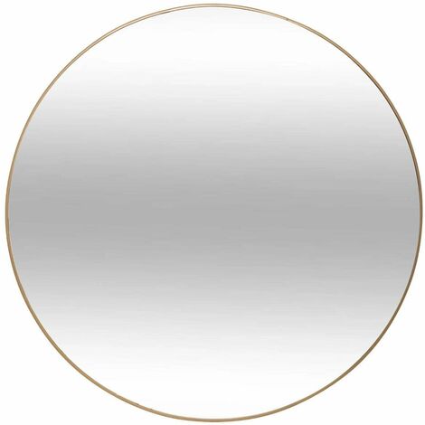 Atmosphera – Miroir mural rond doré 76 cm – Aluminium et verre – Épaisseur 1,5 cm – Pour chambre, salon, salle de bain