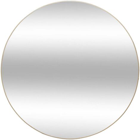 Atmosphera – Miroir rond Alice 110cm en bois et métal doré – Design élégant pour agrandir visuellement les espaces – Installation murale sécurisée