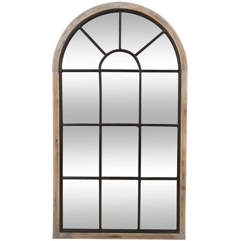 Atmosphera – Miroir sur pied en métal noir 60x107cm – Forme d'arche – Installation murale – Éléments de décoration tendance