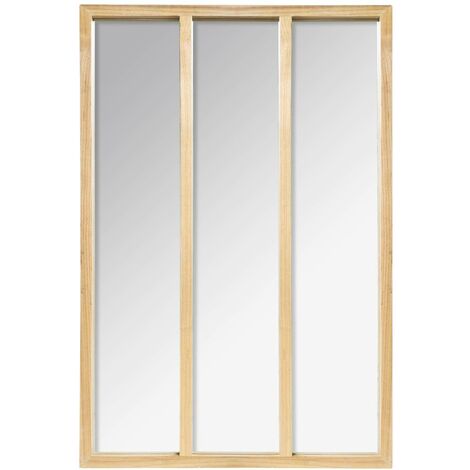 Atmosphera – Miroir sur pied rectangulaire 76x116cm en bois de Paulownia – Installation murale pour salon, chambre ou entrée