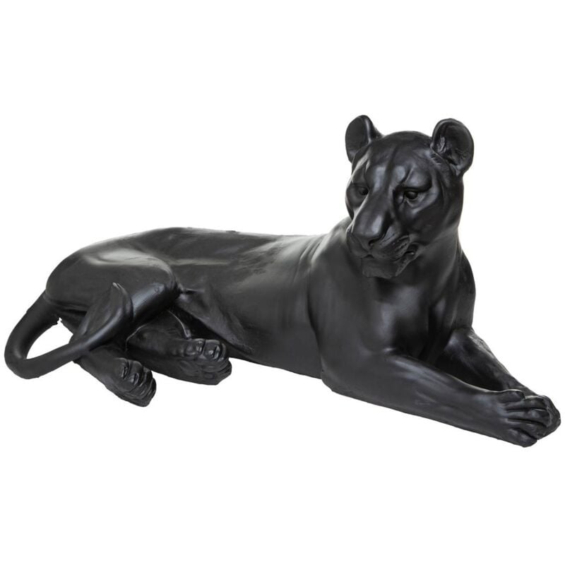 Atmosphera - Statuette léopard couché noir H38cm créateur d'intérieur