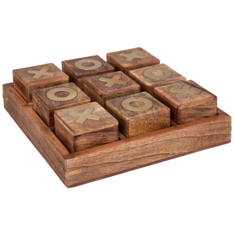 Atmosphera - Jeu morpion Oscar en bois 23x23cm créateur d'intérieur