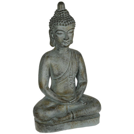 Atmosphera - Objet décoratif Bouddha en magnésie H 65 cm - Gris