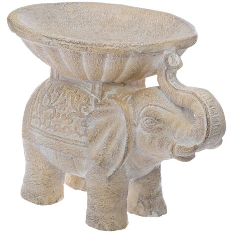 Atmosphera - Objet décoratif Éléphant en Magnésie effet Blanchi H 30 cm