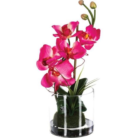 Atmosphera Orchidée Artificielle Rouge en Vase Élégant