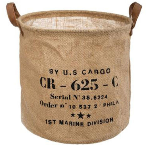 Atmosphera – Panier de rangement en jute 30cm – Forme ronde – Couleur naturelle – Accessoire tendance pour décoration intérieure