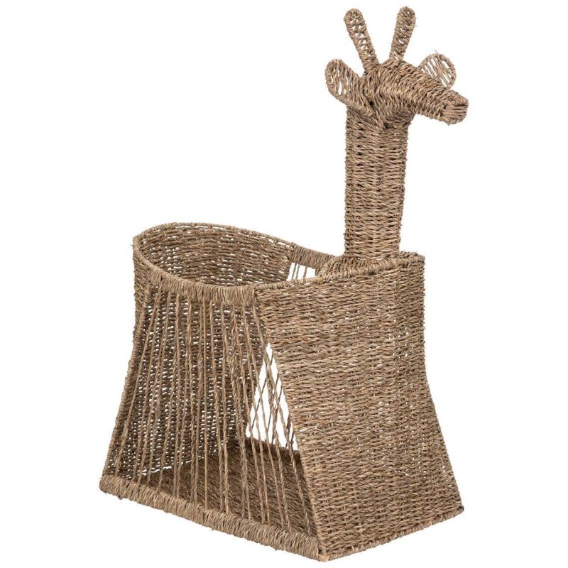 Panier en jacinthe en forme de girafe - Marron - l 60,5 x p 34 x h 78,5 cm - Livraison gratuite