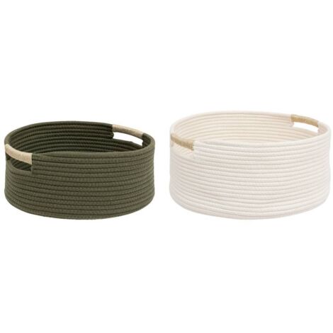 Atmosphera Paniers de rangement contemporains kaki et blanc