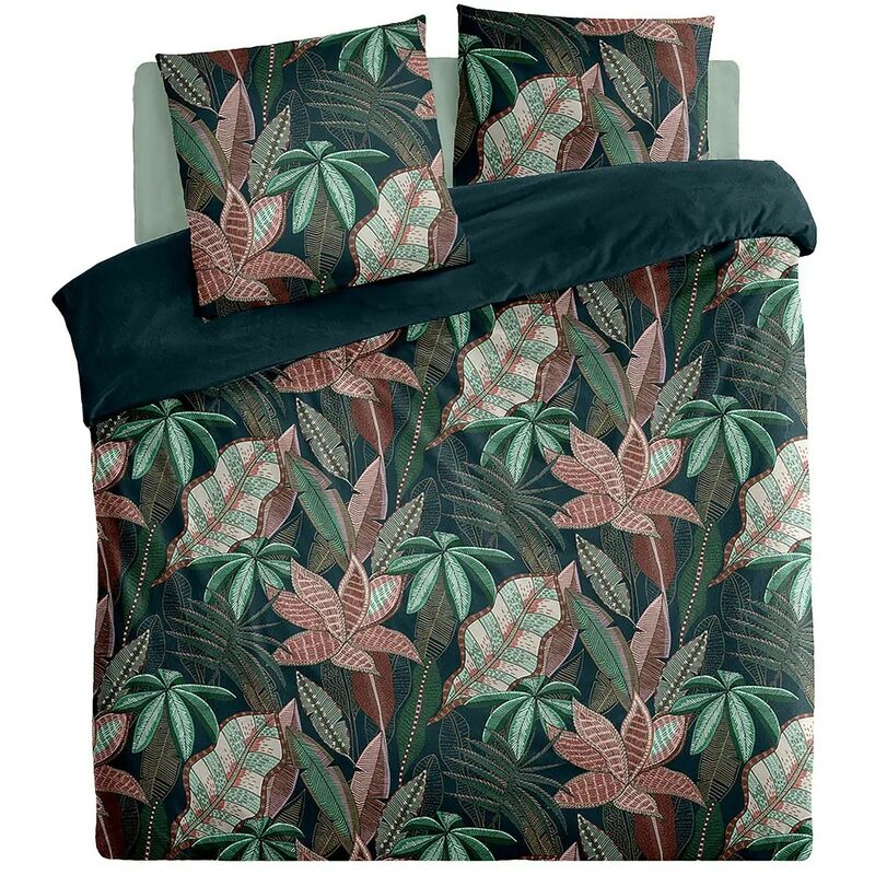 Parure de lit Nikau 240x220 Vert Foncé Atmosphera
