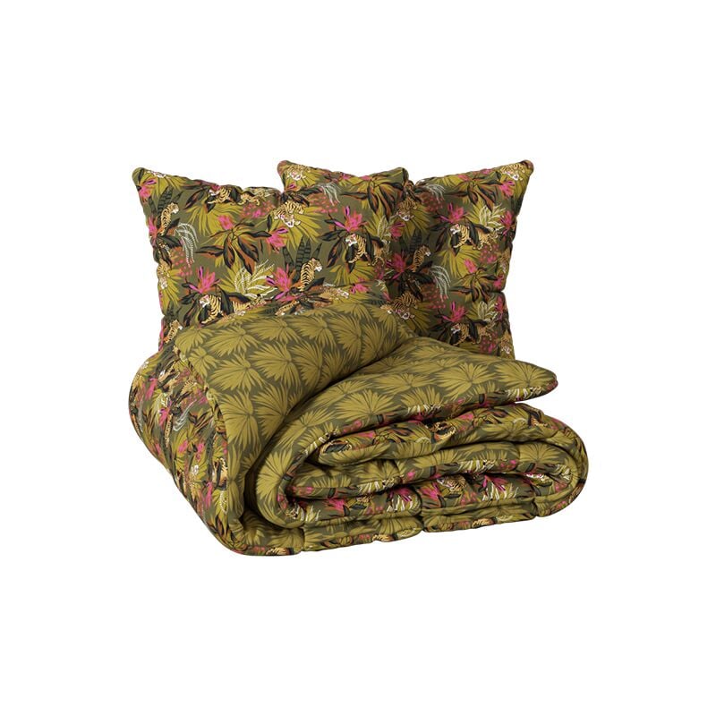 Parure de lit Boudoir Vert Kaki 240x220 Atmosphera