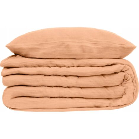 Atmosphera Parure de Lit en Gaze de Coton Rose 240x220 cm
