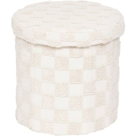 Atmosphera Pasti pouf blanc multifonctionnel pliant