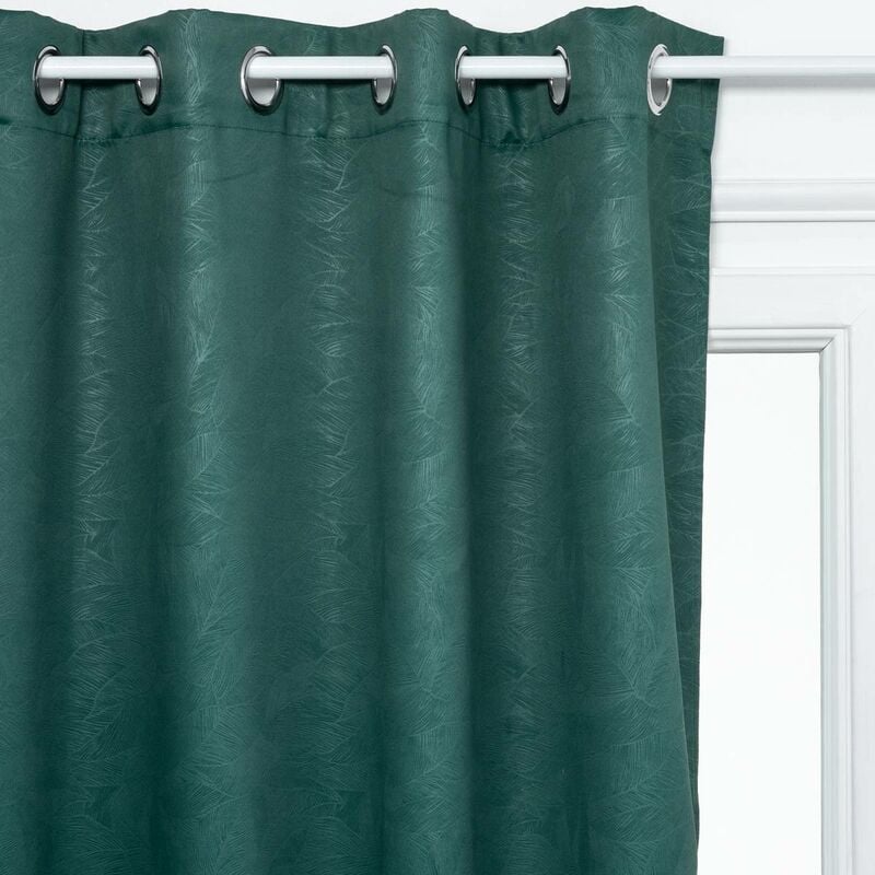 Atmosphera - Rideau occultant Feuilles vert 140x260cm créateur d'intérieur