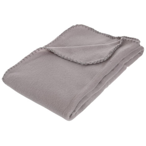 Atmosphera – Plaid polaire 125x150cm gris – 100% polyester doux – Lavable en machine à 30° – Certifié Oeko-Tex