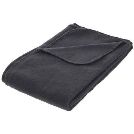 Atmosphera – Plaid polaire 125x150cm gris foncé – 100% polyester – Lavable en machine – Chaud et intemporel pour intérieur