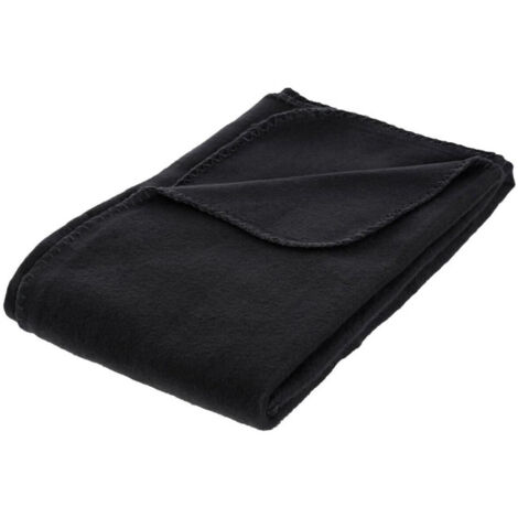Atmosphera – Plaid polaire 125x150cm noir – 100% polyester – Lavable en machine à 30° – Certification Oeko-Tex