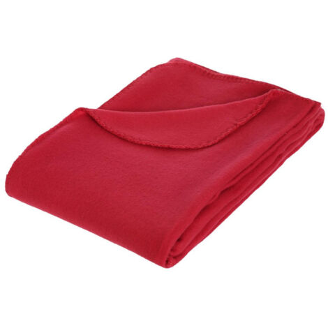 Atmosphera – Plaid polaire 125x150cm rouge – 100% polyester – Lavable en machine à 30° – Certification Oeko-Tex