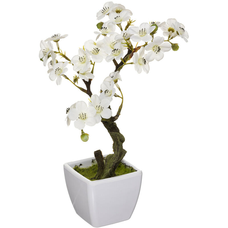 Plante artificielle Cerisier en pot H 26 cm - Atmosphera - Blanc