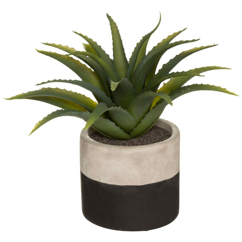 Atmosphera - Plante artificielle en pot bicolore d 28 cm Noir