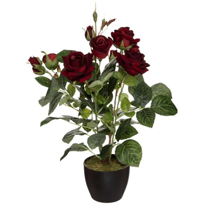 Atmosphera - Rosier artificiel pot ciment H43cm créateur d'intérieur