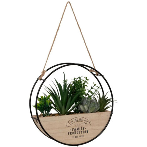 Atmosphera – Plante verte artificielle à suspendre 20cm – Design naturel en polyéthylène – Pour décoration intérieure – L. 20 x l. 6 x H. 20 cm
