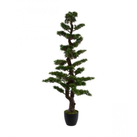 Atmosphera – Plante verte artificielle Bonsaï en pot H 149 cm – Tronc texturé et branches détaillées – Pot avec mousse décorative – 6,2 kg